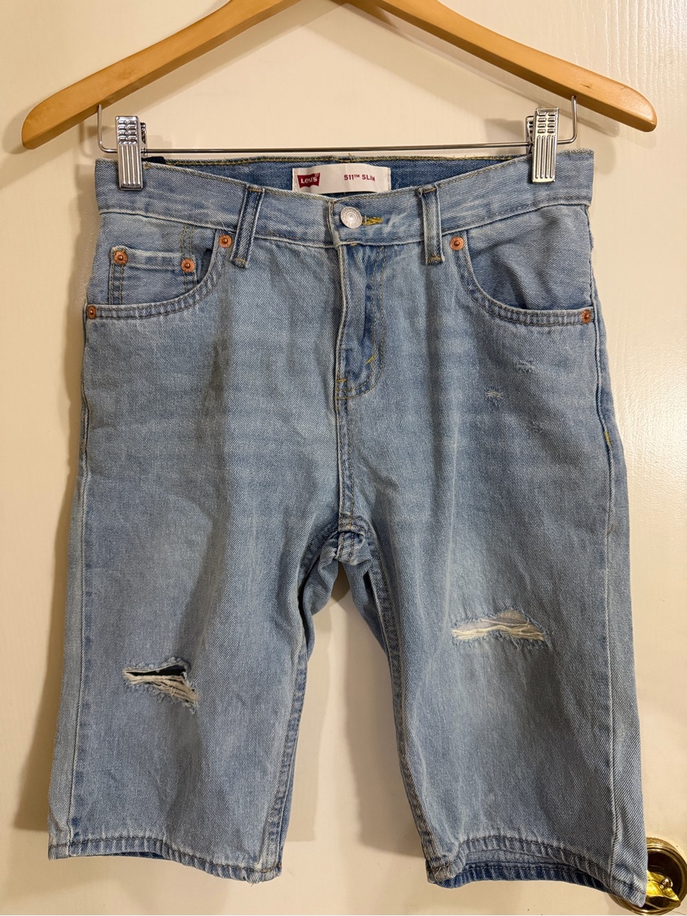 Levi's Light Blue 511 Slim kids Denim Shorts (223)